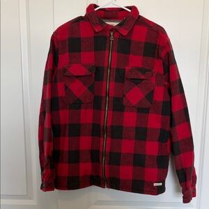 Weatherproof Red and Black Checkered Men's Shirt Jacket